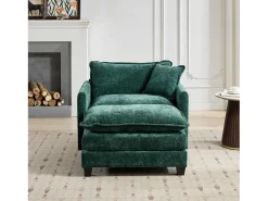 Best Hauss Spole Sofá individual Cloud em tecido chenille - Ideal para sala de estar, quarto e apartamento Verde