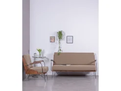 Nest Dream Sofá industrial em madeira de nogueira e estofado em algodão - Daneu -^ Sofá