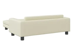Sofá* Sofá infantil c/ apoio pés 100x50x30 cm couro artificial PT360014 Creme