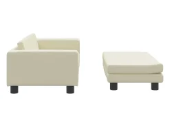 Sofá* Sofá infantil c/ apoio pés 100x50x30 cm couro artificial PT360014 Creme