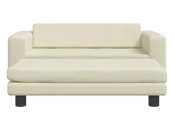 Sofá* Sofá infantil c/ apoio pés 100x50x30 cm couro artificial PT360014 Creme