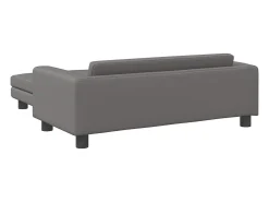 Sofá* Sofá infantil c/ apoio pés 100x50x30 cm couro artificial cinza PT643133 Cinzento