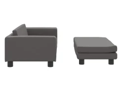 Sofá* Sofá infantil c/ apoio pés 100x50x30 cm couro artificial cinza PT643133 Cinzento