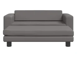 Sofá* Sofá infantil c/ apoio pés 100x50x30 cm couro artificial cinza PT643133 Cinzento