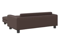 Outlet Sofá infantil c/ apoio pés 100x50x30 cm couro artif. PT874028 Castanho