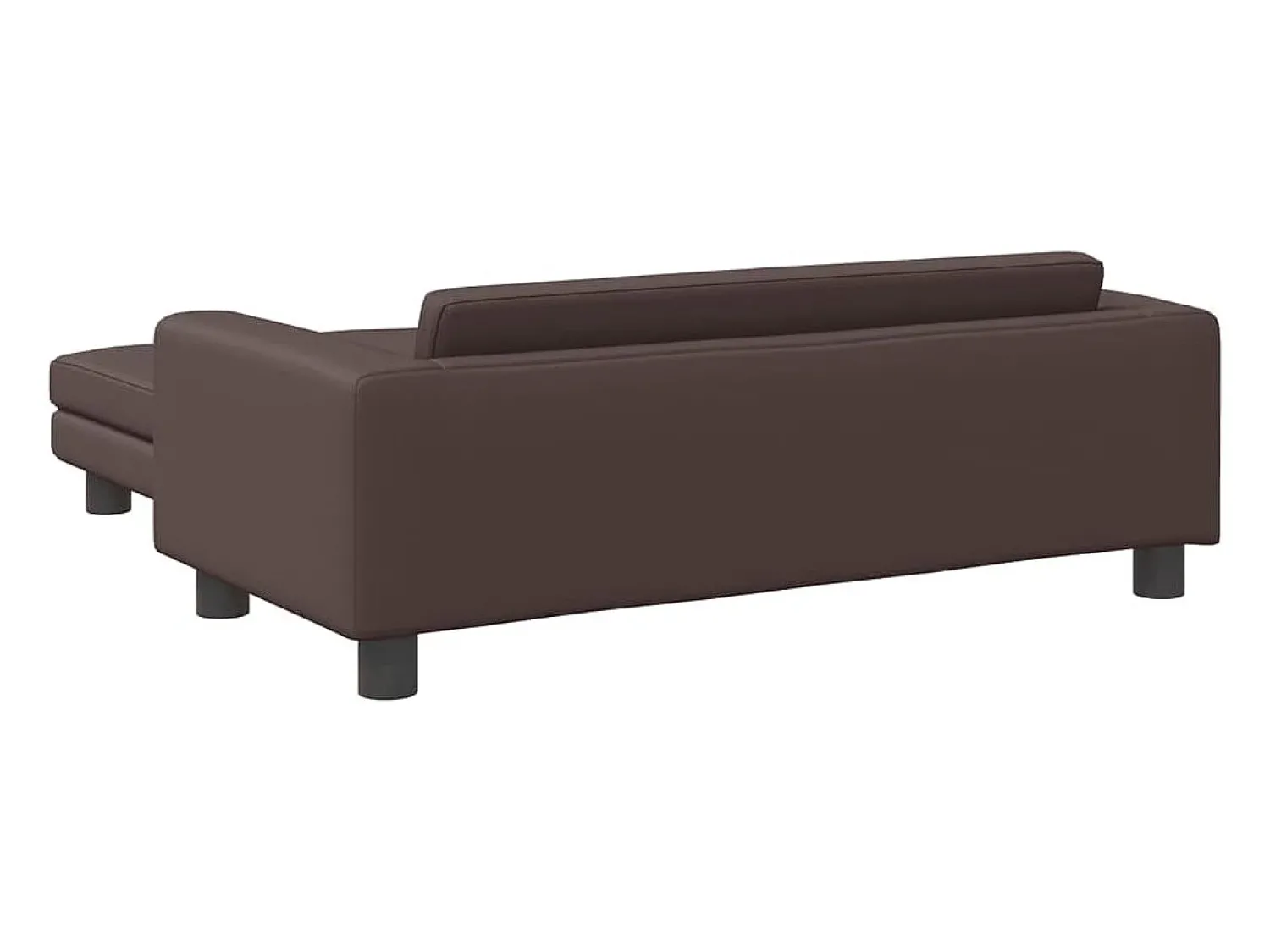 Outlet Sofá infantil c/ apoio pés 100x50x30 cm couro artif. PT874028 Castanho