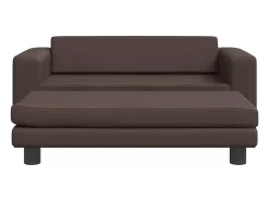 Outlet Sofá infantil c/ apoio pés 100x50x30 cm couro artif. PT874028 Castanho