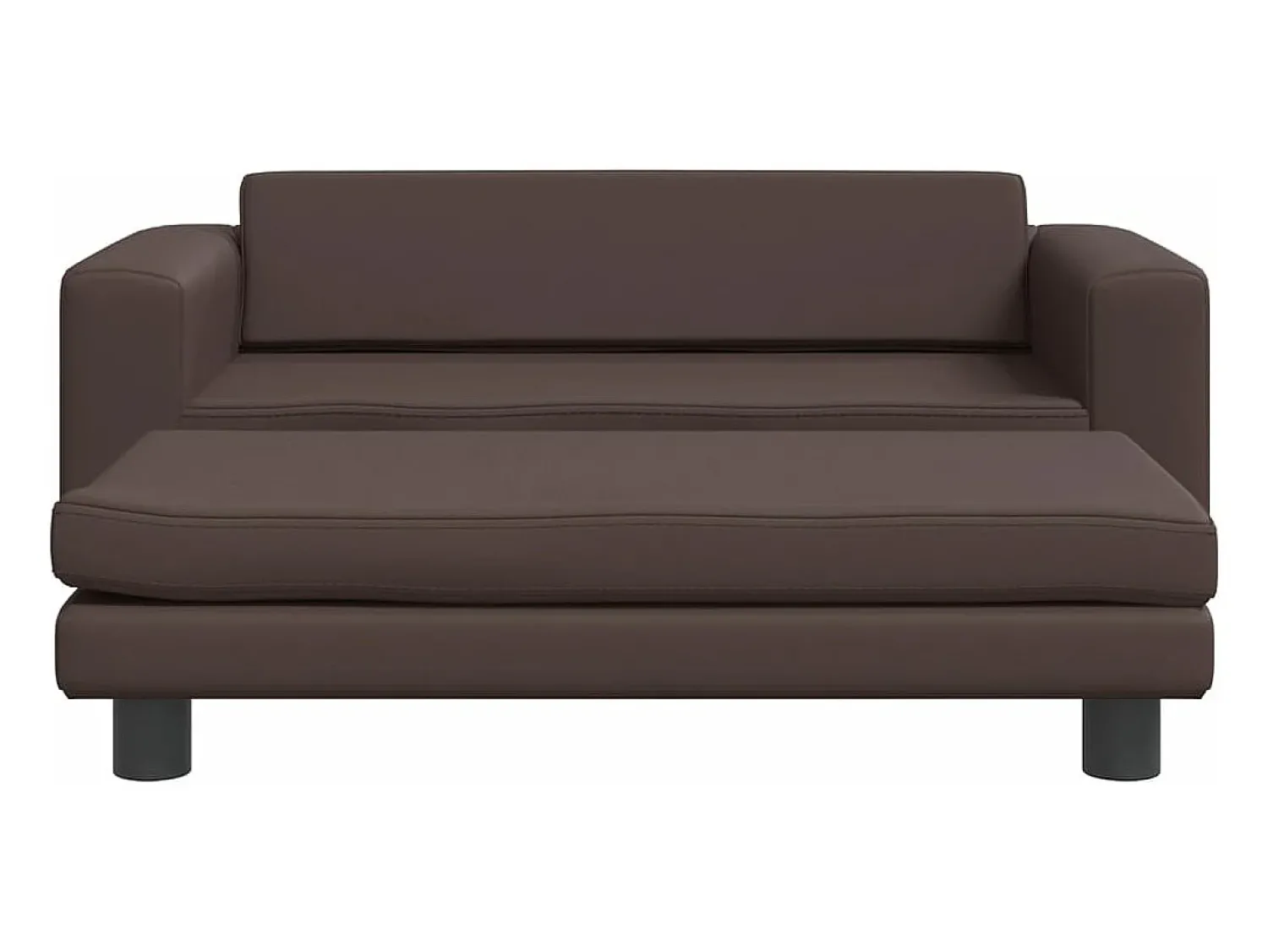 Outlet Sofá infantil c/ apoio pés 100x50x30 cm couro artif. PT874028 Castanho
