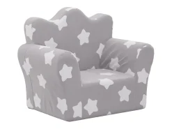 Sofá| Sofá infantil c/ estrelas pelúcia macia -claro PT948213 Cinzento