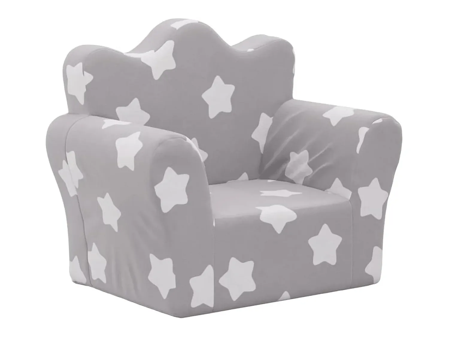 Sofá| Sofá infantil c/ estrelas pelúcia macia -claro PT948213 Cinzento