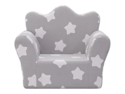 Sofá| Sofá infantil c/ estrelas pelúcia macia -claro PT948213 Cinzento