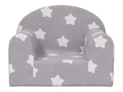 Hot Sofá infantil c/ estrelas pelúcia macia -claro PT514233 Cinzento