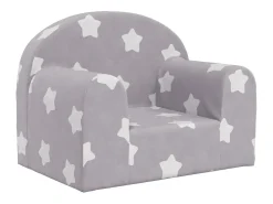 Hot Sofá infantil c/ estrelas pelúcia macia -claro PT514233 Cinzento