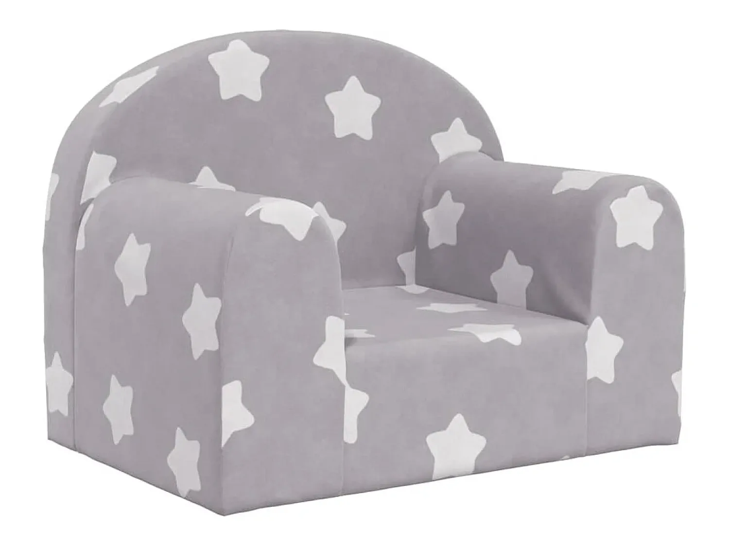 Hot Sofá infantil c/ estrelas pelúcia macia -claro PT514233 Cinzento