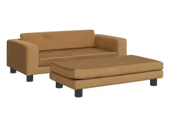 Sofá infantil com apoio de pés 100x50x30 cm veludo PT679225^ Sofá