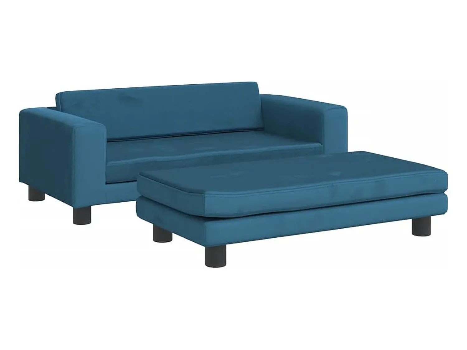 Sofá| Sofá infantil com apoio de pés 100x50x30 cm veludo PT200595 Azul