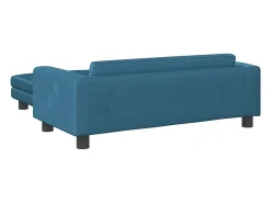 Sofá| Sofá infantil com apoio de pés 100x50x30 cm veludo PT200595 Azul