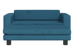 Sofá| Sofá infantil com apoio de pés 100x50x30 cm veludo PT200595 Azul