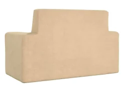 Sofá*vidaxl Sofá infantil de 2 lugares pelúcia cor Creme