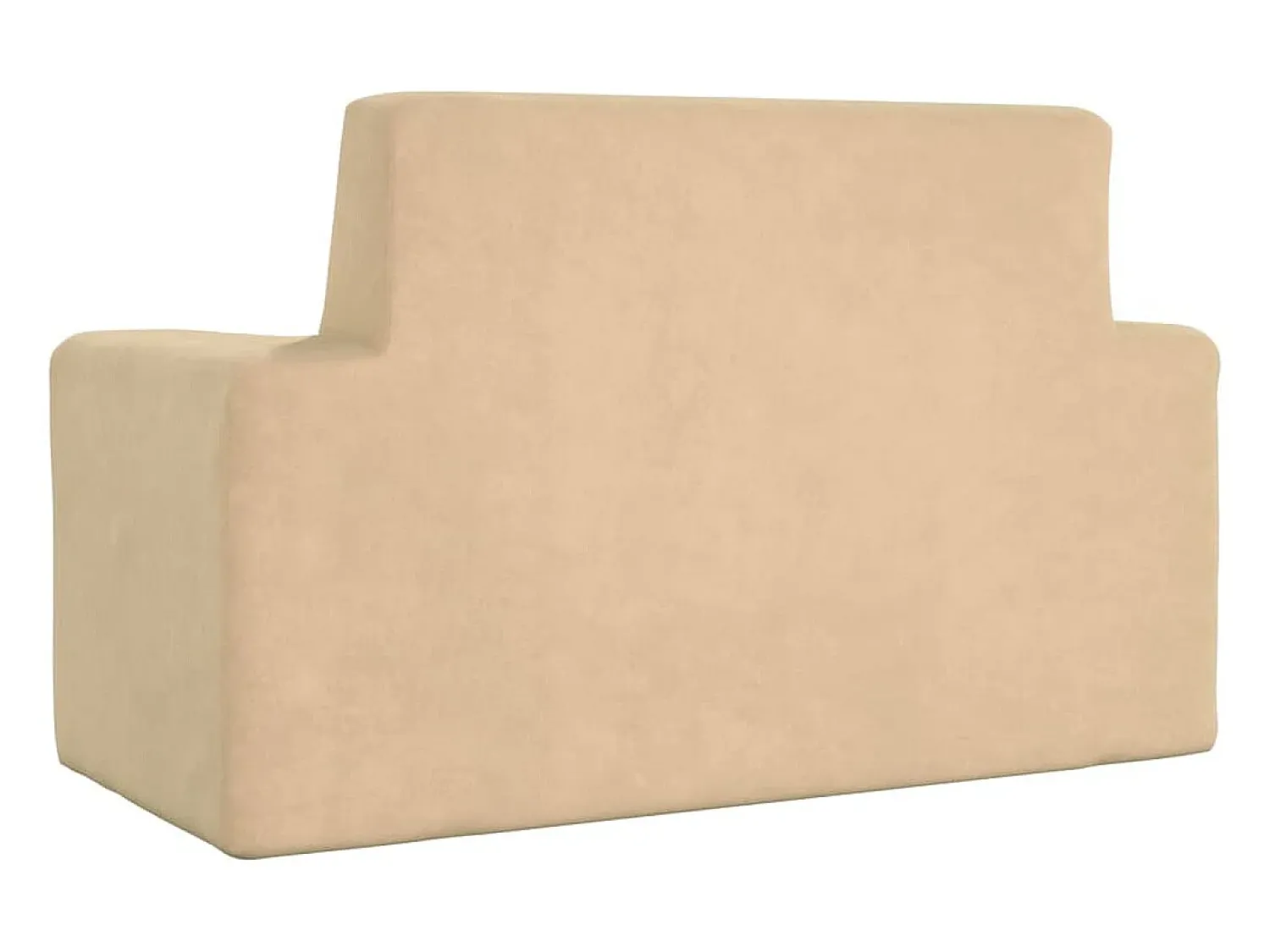 Sofá*vidaxl Sofá infantil de 2 lugares pelúcia cor Creme