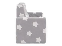 Sofá*vidaxl Sofá infantil de 2 lugares c/ estrelas pelúcia -claro Cinzento