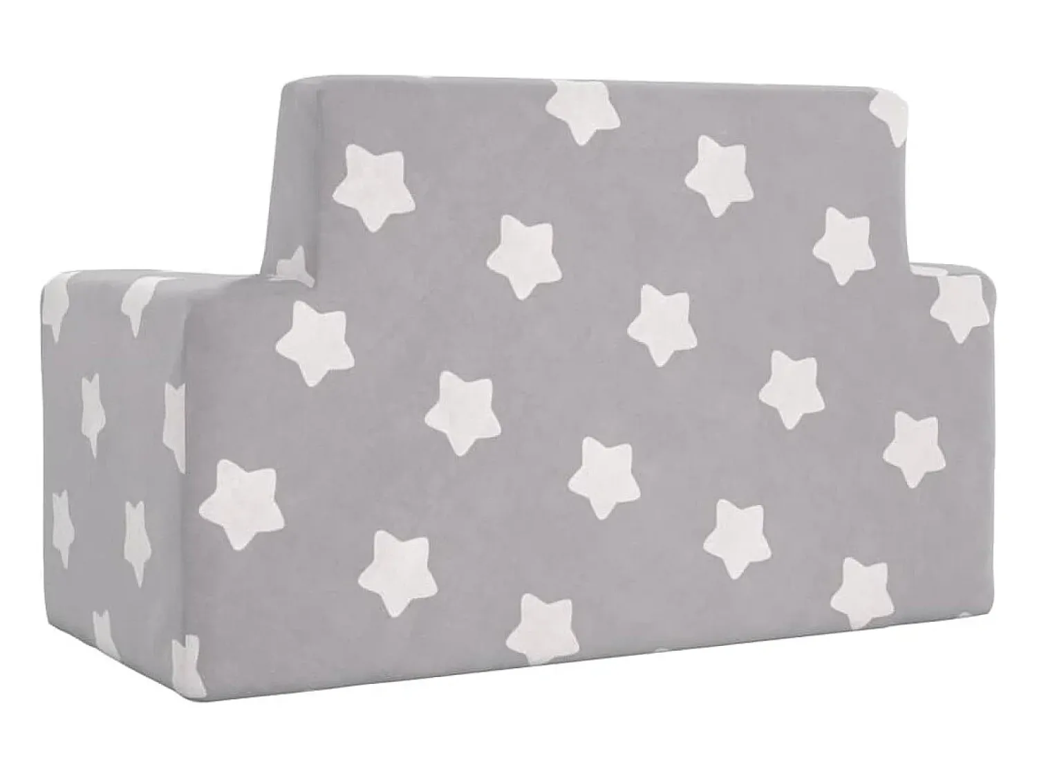 Sofá*vidaxl Sofá infantil de 2 lugares c/ estrelas pelúcia -claro Cinzento