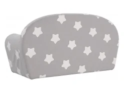 Sofá| Sofá infantil de 2 lugares c/ estrelas pelúcia -claro PT677199 Cinzento