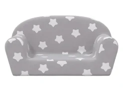 Sofá| Sofá infantil de 2 lugares c/ estrelas pelúcia -claro PT677199 Cinzento