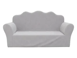Sofá| Sofá infantil de 2 lugares pelúcia macia -claro PT704350 Cinzento