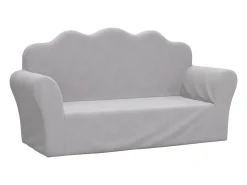 Sofá| Sofá infantil de 2 lugares pelúcia macia -claro PT704350 Cinzento