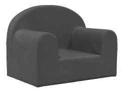 Sofá| Sofá infantil pelúcia macia antracite PT193314 Cinza antracite
