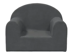 Sofá| Sofá infantil pelúcia macia antracite PT193314 Cinza antracite