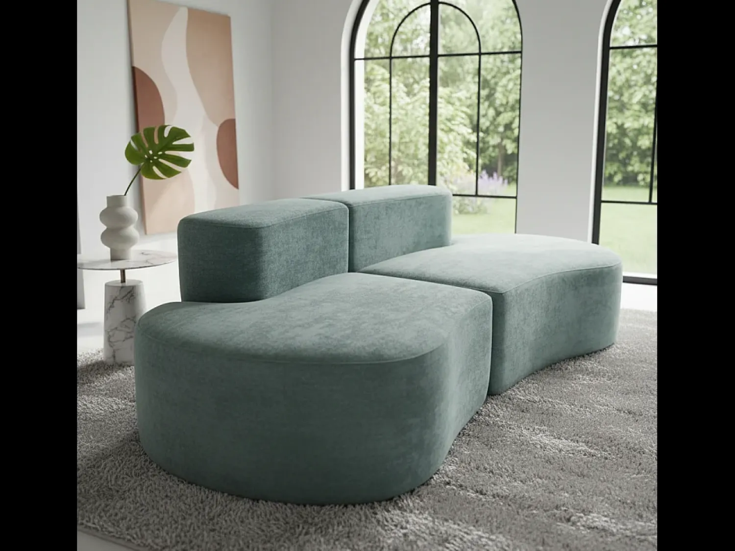 Online Sofá Lounge duplo - sálvia Verde claro