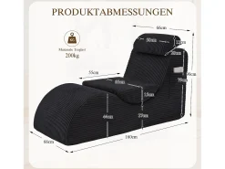 Merax Sofá moderno com design único e ergonômico - 160 x 66 x 90 cm - com almofada de assento removível - veludo -^ Sofá