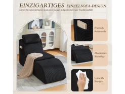 Merax Sofá moderno com design único e ergonômico - 160 x 66 x 90 cm - com almofada de assento removível - veludo -^ Sofá
