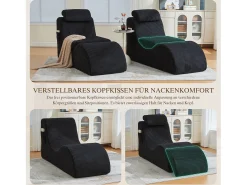 Merax Sofá moderno com design único e ergonômico - 160 x 66 x 90 cm - com almofada de assento removível - veludo -^ Sofá