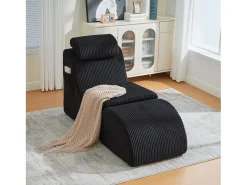 Merax Sofá moderno com design único e ergonômico - 160 x 66 x 90 cm - com almofada de assento removível - veludo -^ Sofá