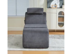 Sofá*Merax Sofá moderno com design único e ergonômico - 160 x 66 x 90 cm - com almofada de assento removível - veludo - cinza escuro Cinzento