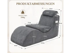 Sofá*Merax Sofá moderno com design único e ergonômico - 160 x 66 x 90 cm - com almofada de assento removível - veludo - cinza escuro Cinzento
