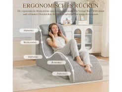 Sale Merax Sofá moderno com design único e ergonômico - 160 x 66 x 90 cm - com almofada de assento removível - veludo - cinza claro Cinzento claro