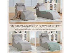 Sale Merax Sofá moderno com design único e ergonômico - 160 x 66 x 90 cm - com almofada de assento removível - veludo - cinza claro Cinzento claro
