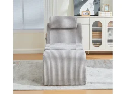 Sale Merax Sofá moderno com design único e ergonômico - 160 x 66 x 90 cm - com almofada de assento removível - veludo - cinza claro Cinzento claro