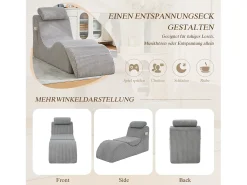 Sale Merax Sofá moderno com design único e ergonômico - 160 x 66 x 90 cm - com almofada de assento removível - veludo - cinza claro Cinzento claro