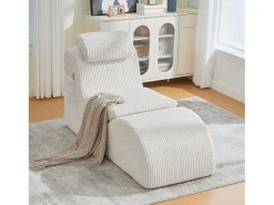 Hot Merax Sofá moderno com design único e ergonômico - 160 x 66 x 90 cm - com almofada de assento removível - veludo - Bege