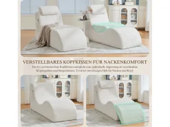 Hot Merax Sofá moderno com design único e ergonômico - 160 x 66 x 90 cm - com almofada de assento removível - veludo - Bege