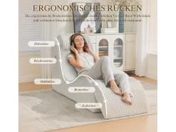 Hot Merax Sofá moderno com design único e ergonômico - 160 x 66 x 90 cm - com almofada de assento removível - veludo - Bege