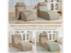 Sofá|Merax Sofá moderno com design único e ergonômico - 160 x 66 x 90 cm - com almofada de assento removível - veludo - cáqui Caqui