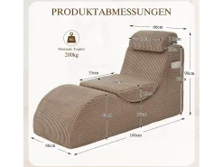 Sofá|Merax Sofá moderno com design único e ergonômico - 160 x 66 x 90 cm - com almofada de assento removível - veludo - cáqui Caqui