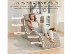 Sofá|Merax Sofá moderno com design único e ergonômico - 160 x 66 x 90 cm - com almofada de assento removível - veludo - cáqui Caqui