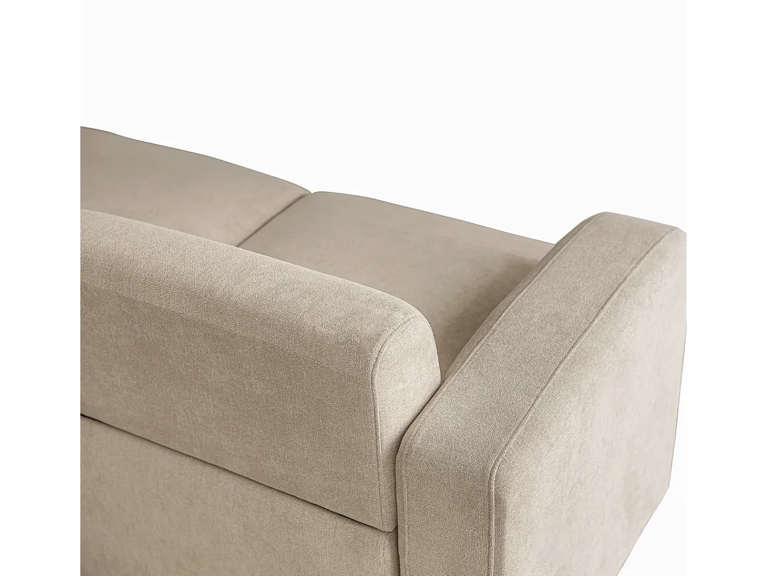 New Hauss Spole Sofá moderno de 3 lugares com apoio lombar - Tecido chenille Bege
